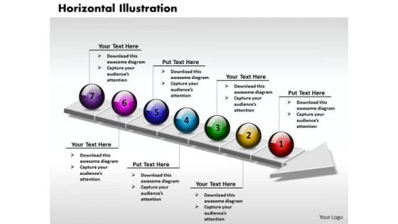 Ppt 3d Straight Illustration Through An Arrow 7 Phase Diagram PowerPoint Templates