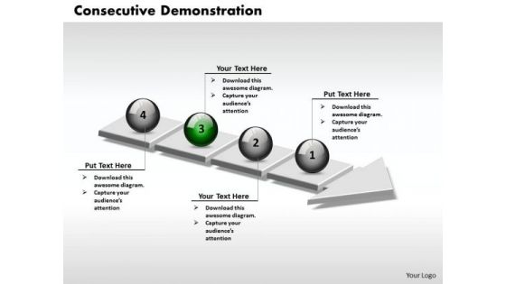 Ppt 3d Successive Demonstration Using Arrow Of 4 Stages PowerPoint Templates