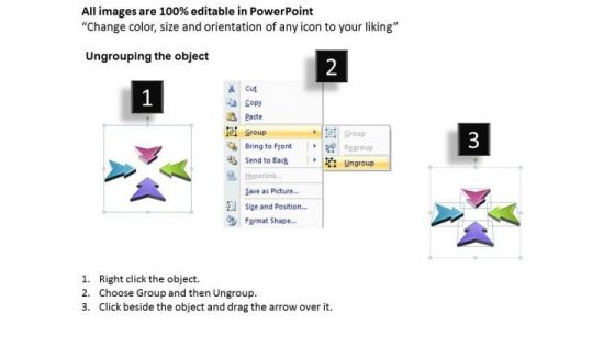 Ppt 4 Different Concepts Pointing Inwards PowerPoint Templates