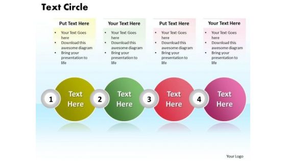 Ppt 4 Stages Rotate Text PowerPoint 2010 Unit Circle Presentation Templates