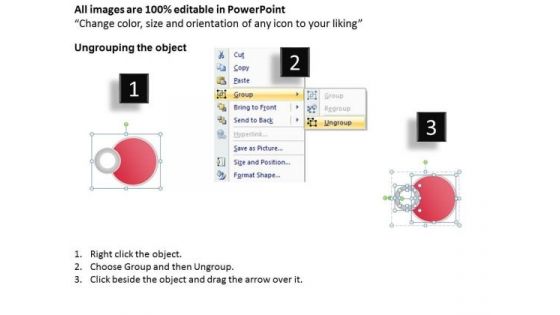 Ppt 4 Stages Rotate Text PowerPoint 2010 Unit Circle Presentation Templates