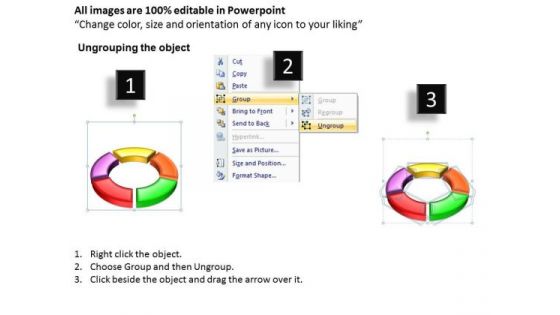 Ppt 5 Colorful Sections In Circular PowerPoint Menu Template Manner Templates