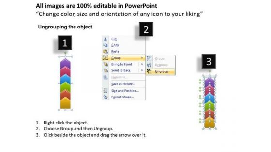 Ppt 6 Colorful PowerPoint Graphics Arrows Pointer Upwards Templates