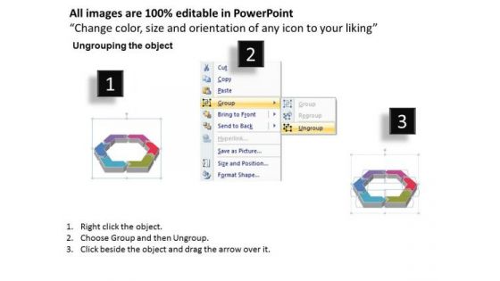 Ppt 6 Components Area Of Hexagon Editable Layouts PowerPoint 2003 Templates