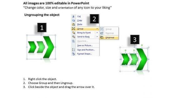 Ppt 6 Linear Circular Arrows PowerPoint 2010 Placed Horizontally Templates