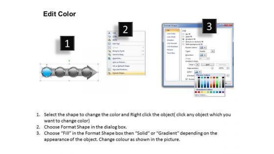 Ppt Accumbent Illustration Of Arrow Process Using 4 State Diagram PowerPoint Templates