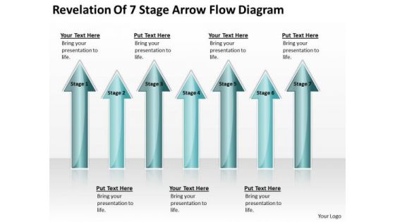 Ppt Arrow Revelation Of 7 Stage Flow Diagram PowerPoint Slides