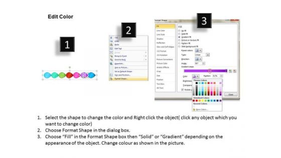 Ppt Attached Circular Arrows PowerPoint 2010 Horizontal Line 7 Stages Templates