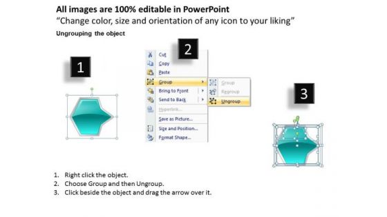 Ppt Beeline Flow Of Oct 3d Arrows PowerPoint 5 Phase Diagram Cyan Templates
