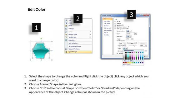 Ppt Beeline Flow Of Oct 3d Arrows PowerPoint 5 Phase Diagram Cyan Templates