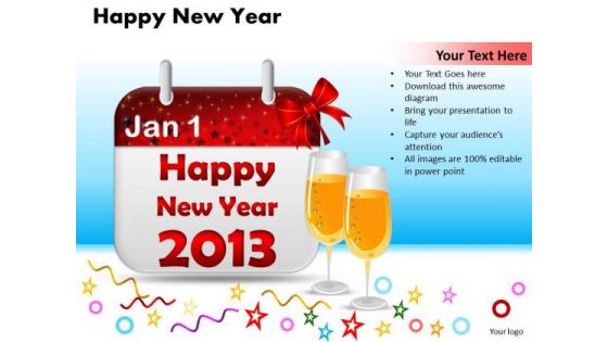 Ppt Cards And Dices Happy New PowerPoint Themes Year Templates