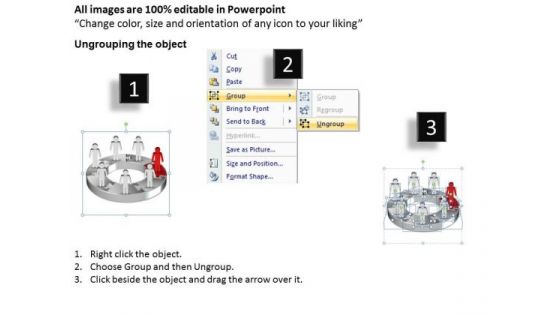 Ppt Circle Of Free Business PowerPoint Templates People With 3d Pie Chart