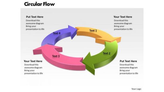 Ppt Circular Flow Free PowerPoint Template 4 State Templates