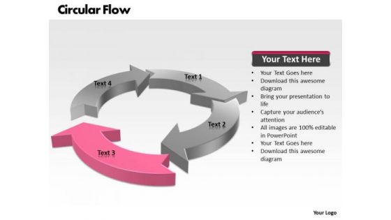 Ppt Circular Flow Process Layout 4 Power Point Stage PowerPoint Templates