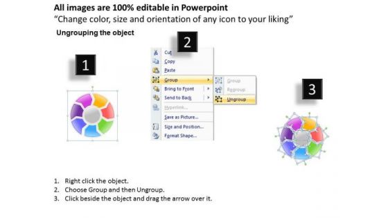 Ppt Circular Frame 7 State Diagram PowerPoint Templates