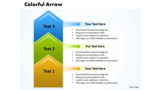 Ppt Colorful Curved Arrows PowerPoint 2010 Pointing Upwards Templates