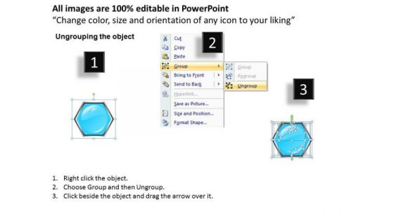Ppt Colorful Hexagonal Text Boxes PowerPoint Template 3 Steps Templates