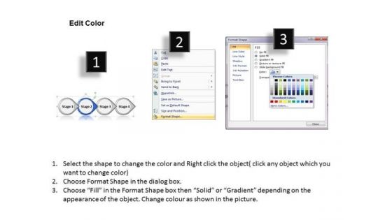 Ppt Consistent Progress Of Four Stages Involved Procedure PowerPoint Templates