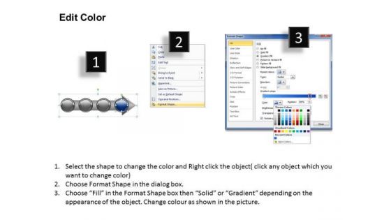 Ppt Continuous Description Of Arrow Process Through 4 State Diagram PowerPoint Templates
