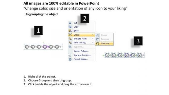 Ppt Continuous Way To Show Six Create PowerPoint Macro Marketing Process Templates