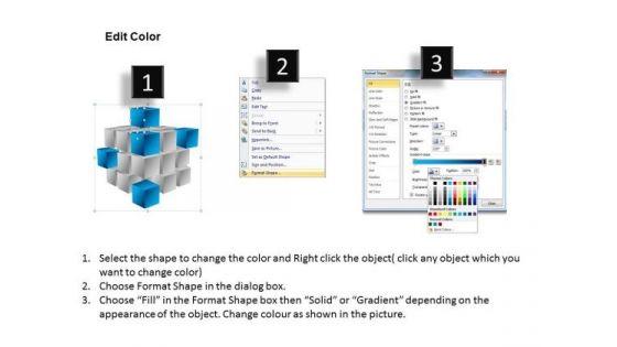 Ppt Corner Pieces Of Cube Signify Important Concets PowerPoint Templates