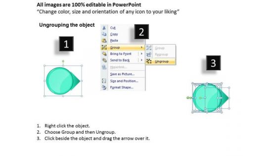 Ppt Correlated Circular Arrows In Straight Line 7 State Diagram Cyan PowerPoint Templates