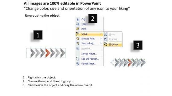 Ppt Correlated Shapes Arrows PowerPoint Horizontal Stages Templates