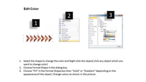 Ppt Correlated Shapes Arrows PowerPoint Straight Line 7 Phase Diagram Templates