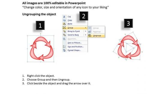 Ppt Curved Arrows Pointer Inwards Editable PowerPoint World Map Templates