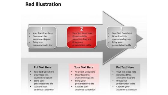 Ppt Direct Representation Of 3 Issues An Arrow Red Layouts PowerPoint Free Templates
