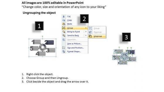 Ppt Five Text Boxes PowerPoint Template Connected With Circle Process Templates