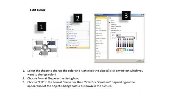 Ppt Five Text Boxes PowerPoint Template Connected With Circle Process Templates