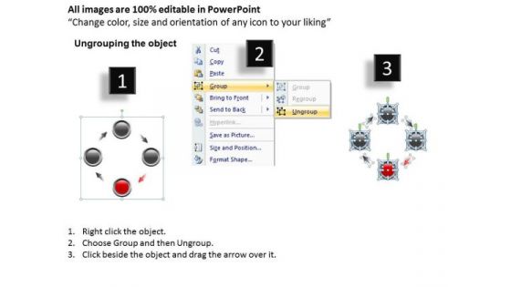 Ppt Four Colorful Circles Inter Related Displaying Red PowerPoint Templates