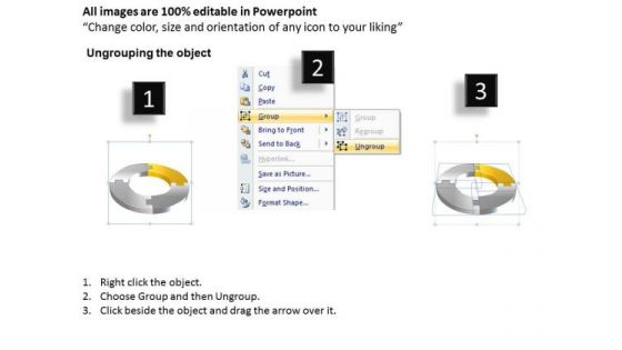 Ppt Four Colorful PowerPoint Background Puzzles Forming Circle Showing Yellow Templates