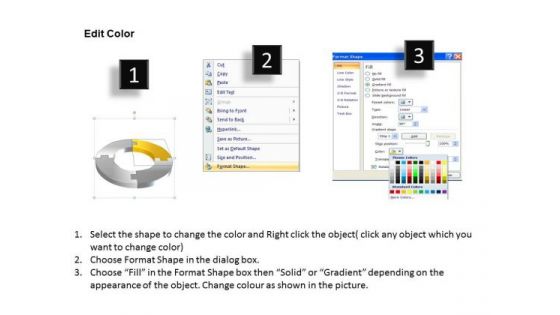 Ppt Four Colorful PowerPoint Background Puzzles Forming Circle Showing Yellow Templates