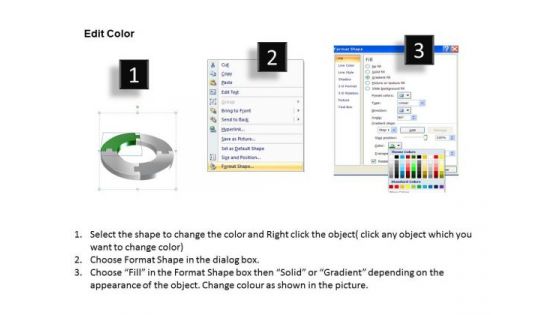 Ppt Four Colorful Puzzles Forming Circle Showing Green PowerPoint Slide Templates