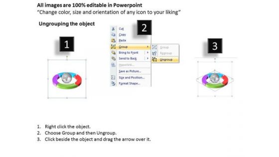 Ppt Four Segments Around Globe In Circle PowerPoint Presentation Templates