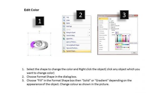 Ppt Four Segments Around Microsoft PowerPoint Backgrounds Circle Purple Templates