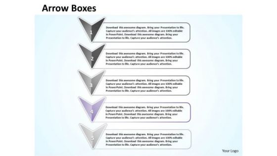 Ppt Fourth Stage Description Using PowerPoint Graphics Arrows Templates