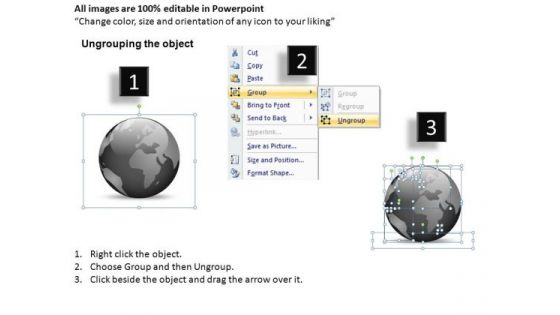 Ppt Graphics Showing Circle Diagram Around Globe