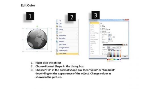 Ppt Graphics Showing Circle Diagram Around Globe