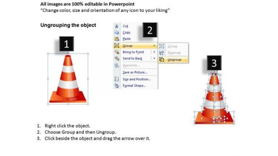 Ppt Graphics Stacked Traffic Cones PowerPoint Slides And Ppt Diagram Templates