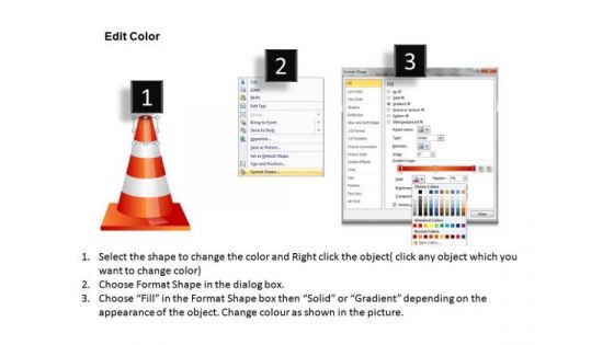Ppt Graphics Stacked Traffic Cones PowerPoint Slides And Ppt Diagram Templates