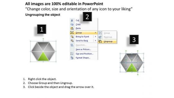 Ppt Green Factor Area Of Hexagon Network Diagram PowerPoint Template Editable Templates