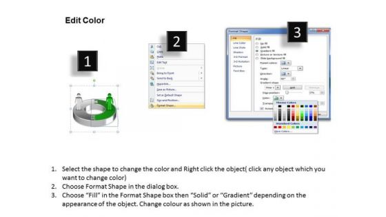 Ppt Green PowerPoint Slide Man On Circular Gantt Chart Template Templates