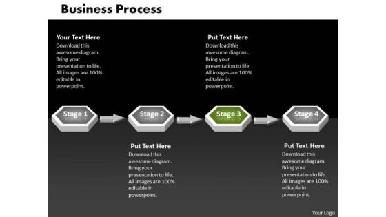 Ppt Green PowerPoint Slide Stage 3d Sequential Linear Process Templates