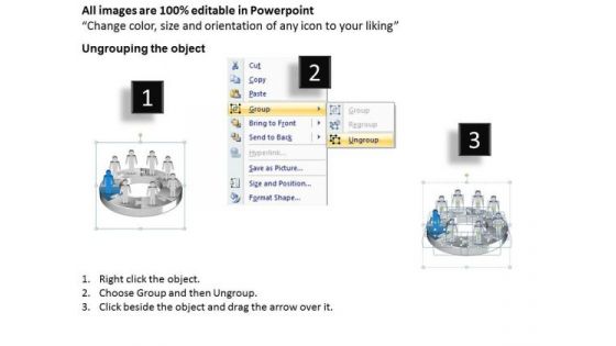 Ppt Group Of People Pie Chart Person Presentation Standing Blue Piece PowerPoint Templates