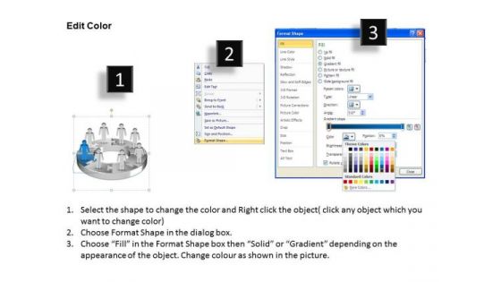 Ppt Group Of People Pie Chart Person Presentation Standing Blue Piece PowerPoint Templates