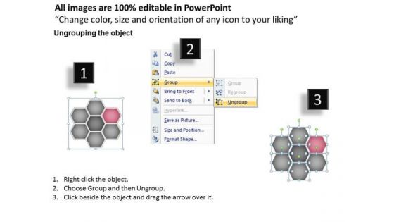 Ppt Hexagon Angles Shaped Chart Editable PowerPoint Templates 2007