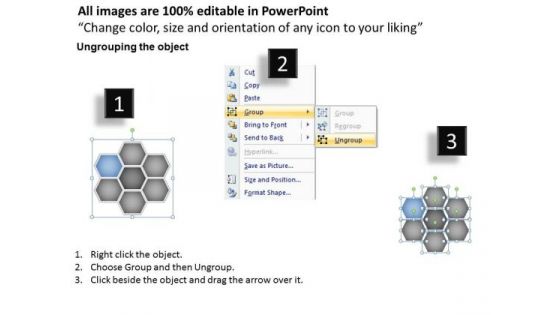 Ppt Hexagon Shapes Chart Editable Layouts PowerPoint 2003 2010 Templates